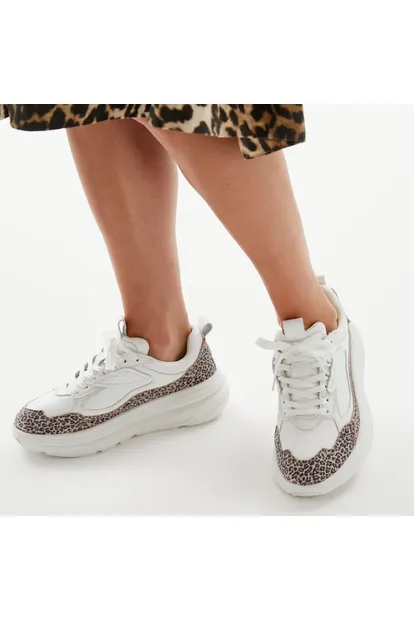 ALFIE & EVIE THURMAN SNEAKER - ANIMAL PRINT WHITE