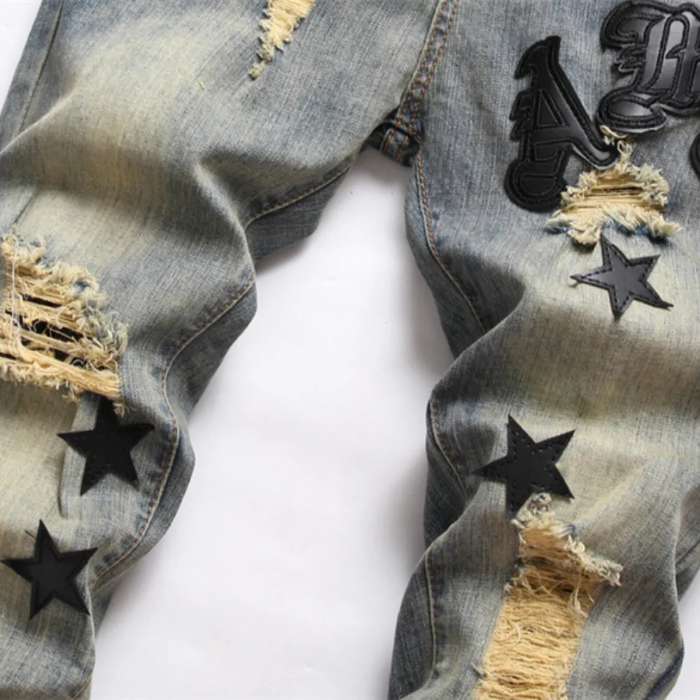 American Street Stars Ripped Stacked Jeans