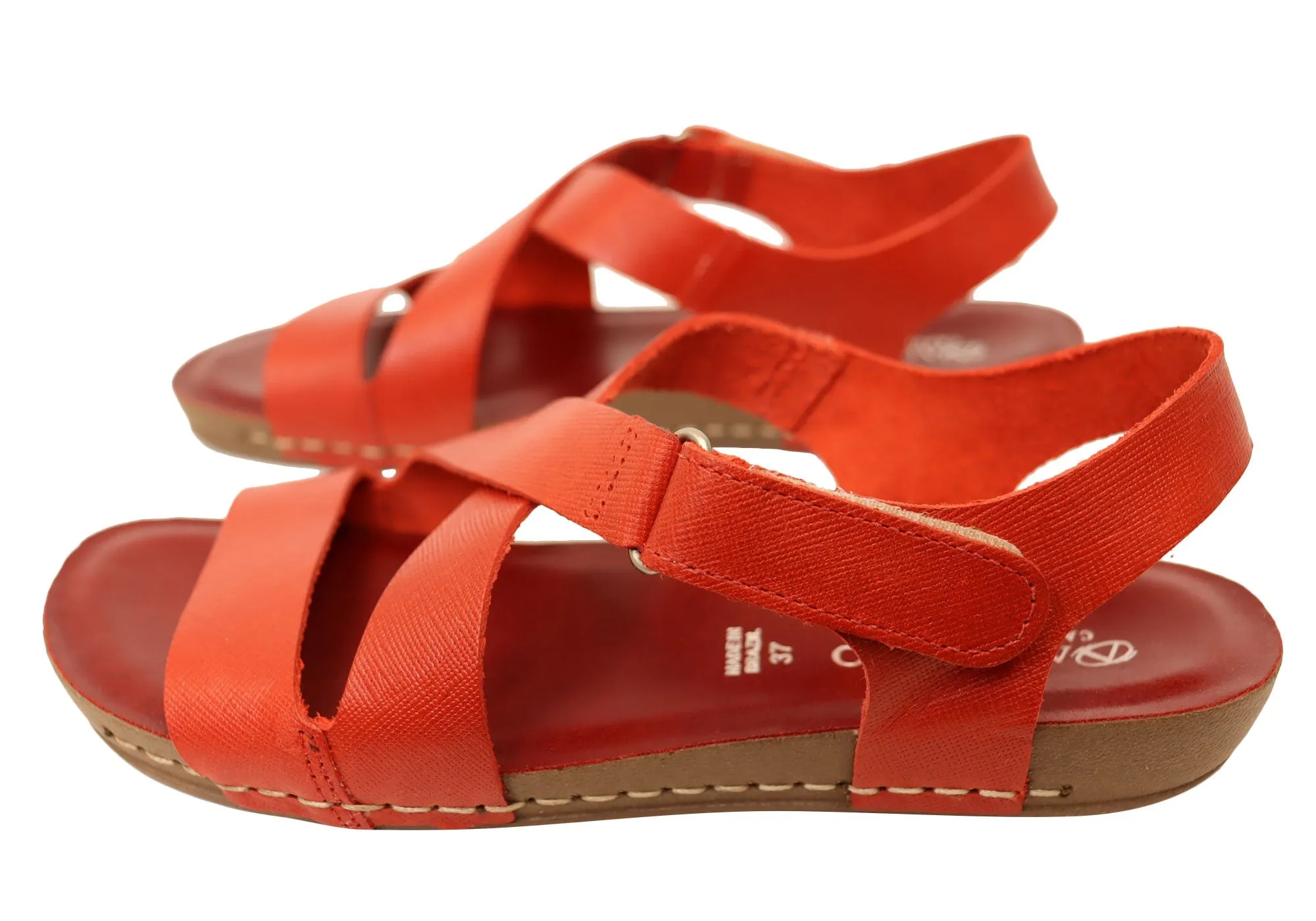 Andacco Vache Womens Comfortable Leather Sandals Made In Brazil