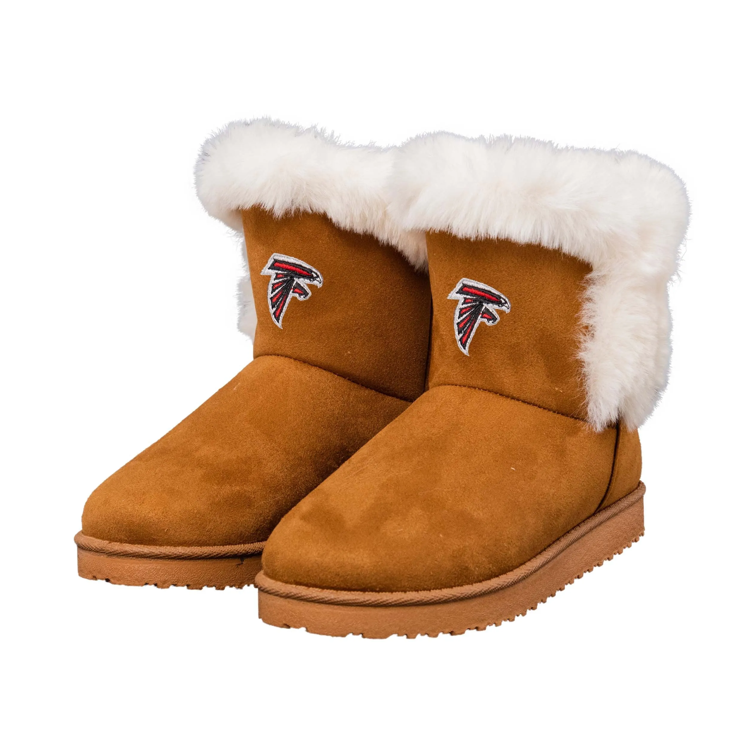 Atlanta Falcons NFL Womens White Fur Boots