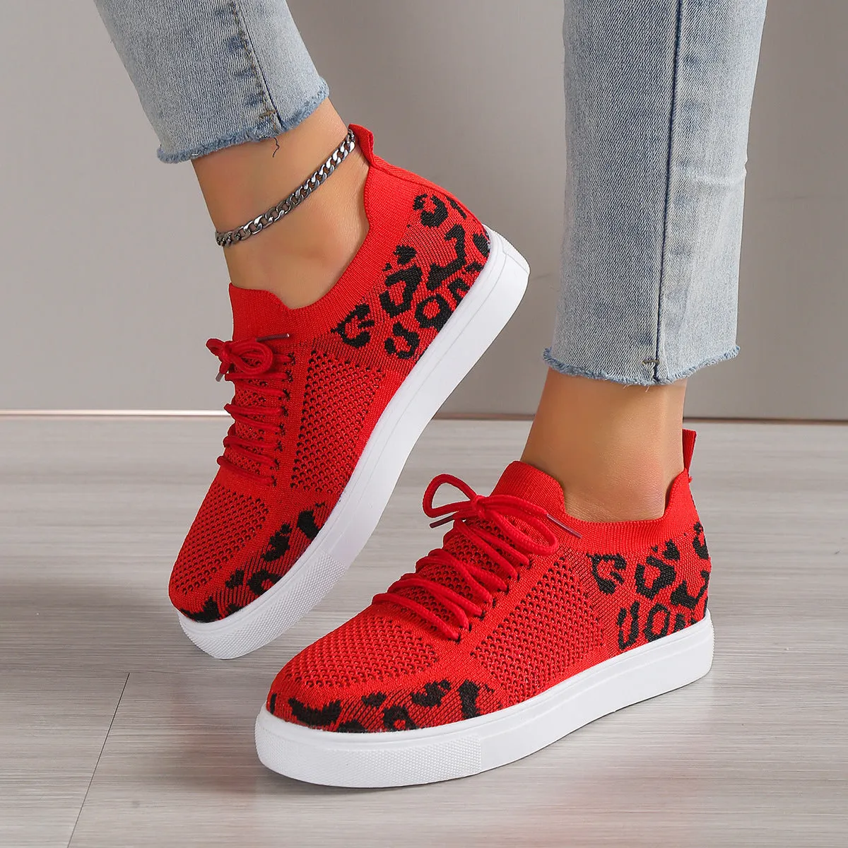 BE. Shoe  YMX Leopard Sneakers