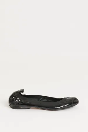 Black Patent Preowned Ballet Flats