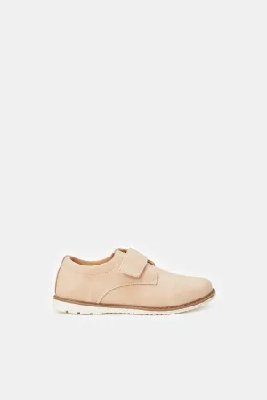 Boys Beige Lace Up Derby Shoes