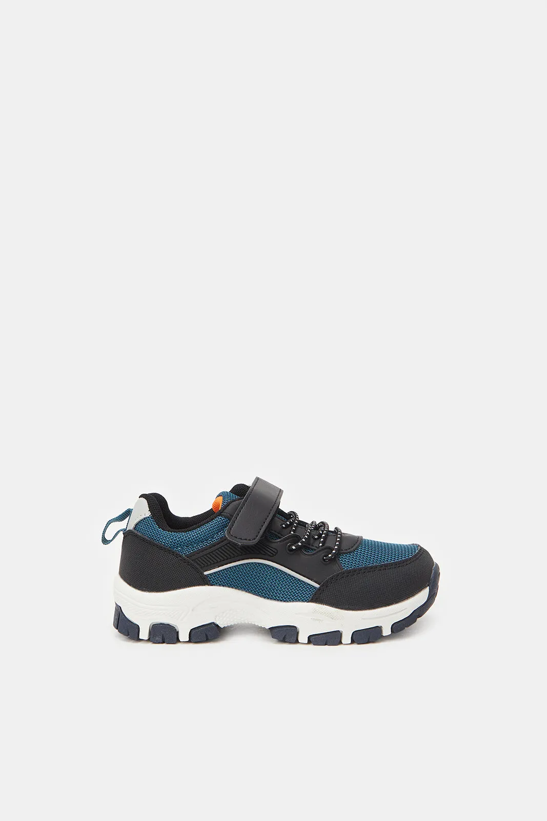 Boys Navy Material Block Trekker