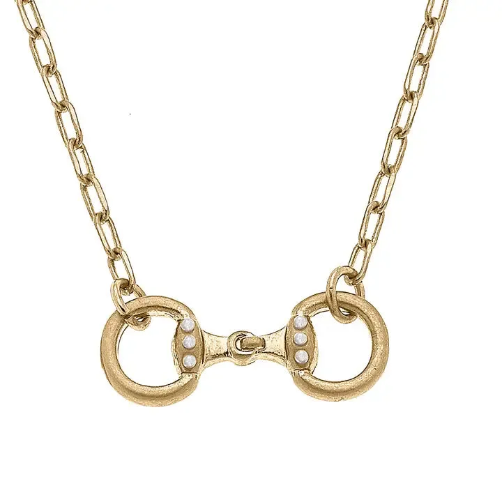 Buckley Horsebit Necklace in Gold