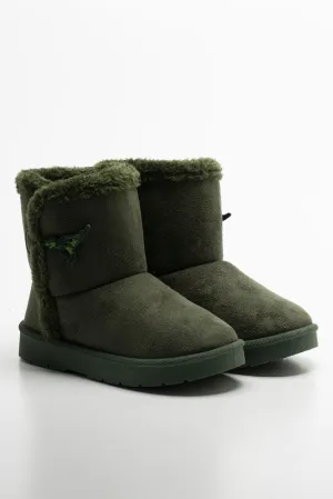 Button Comfy Boot Green