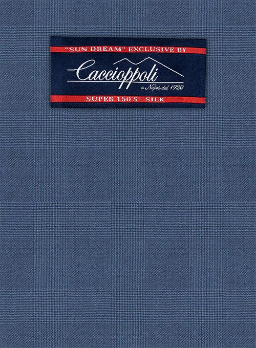 Caccioppoli Sun Dream Prito Blue Wool Silk Jacket