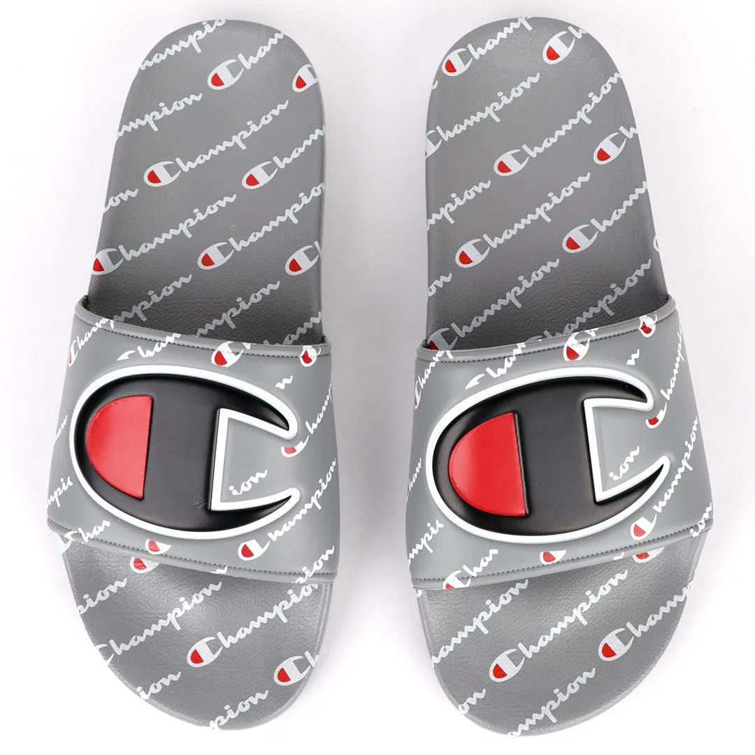 Champ Life Men's Slide Repeating Logo - Grey