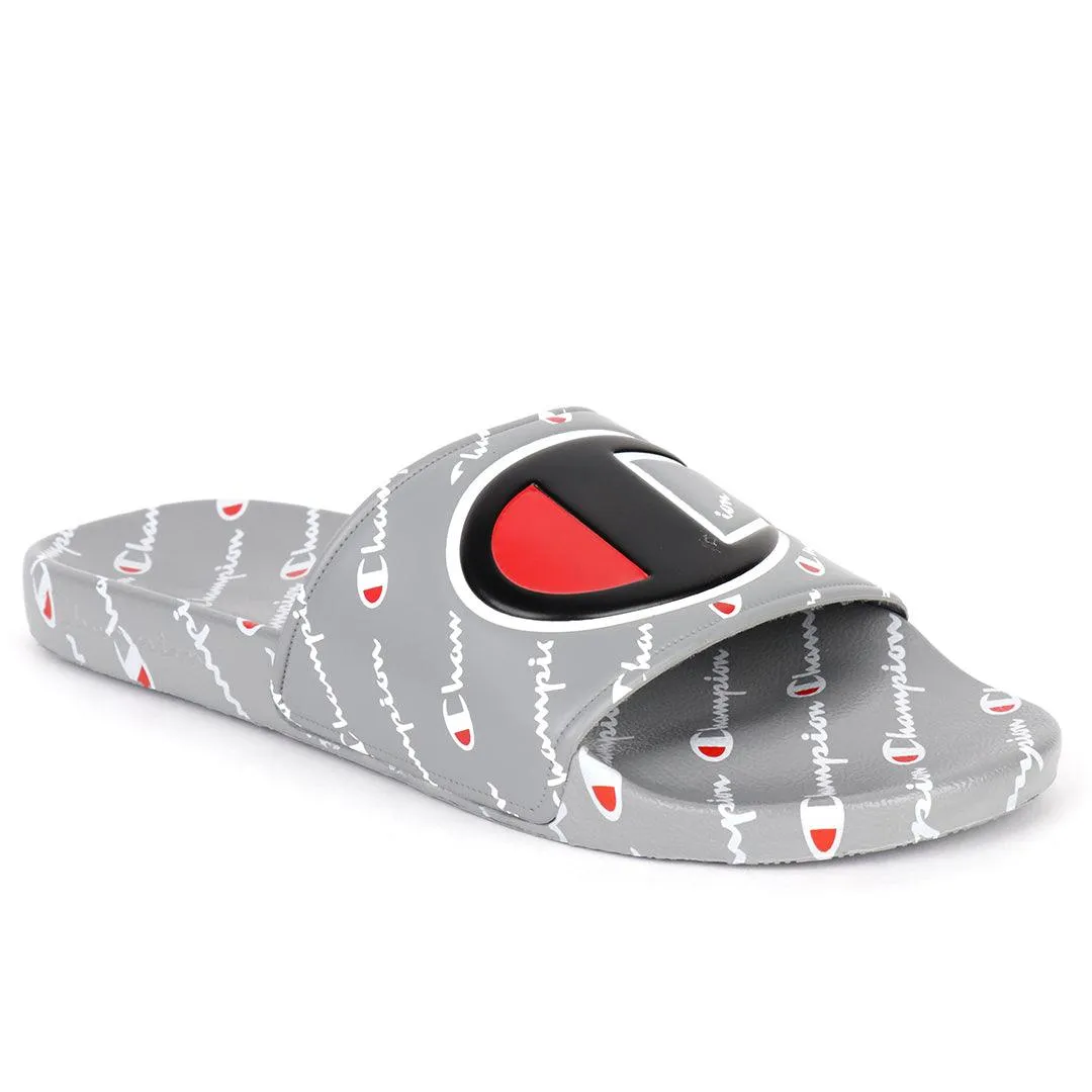 Champ Life Men's Slide Repeating Logo - Grey