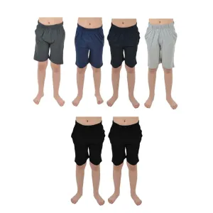 CityComfort Set of 2 Jersey Shorts in 4 Colors with Pockets for Boys