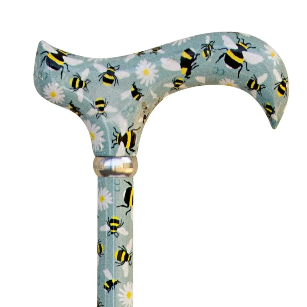 Classic Canes Folding Derby Cane - Bees Pattern