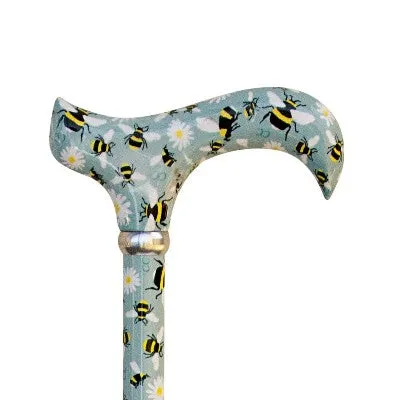 Classic Canes Folding Derby Cane - Bees Pattern