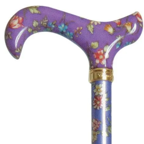 Classic Canes Tea Party Derby Cane Purple Floral