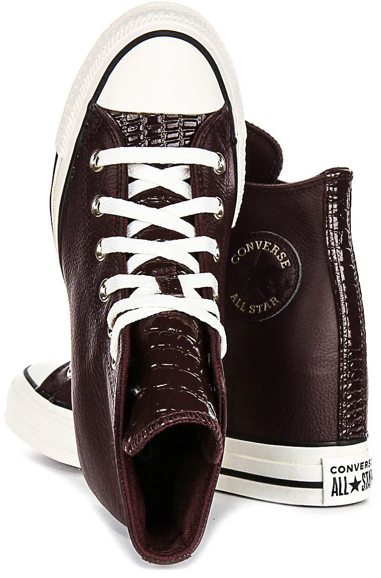 Converse All Star A12349C Wedge In Burgundy Leather