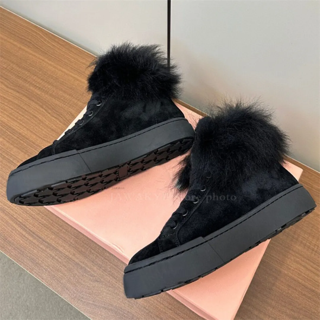 Cozy High-Top Winter Sneakers for Women