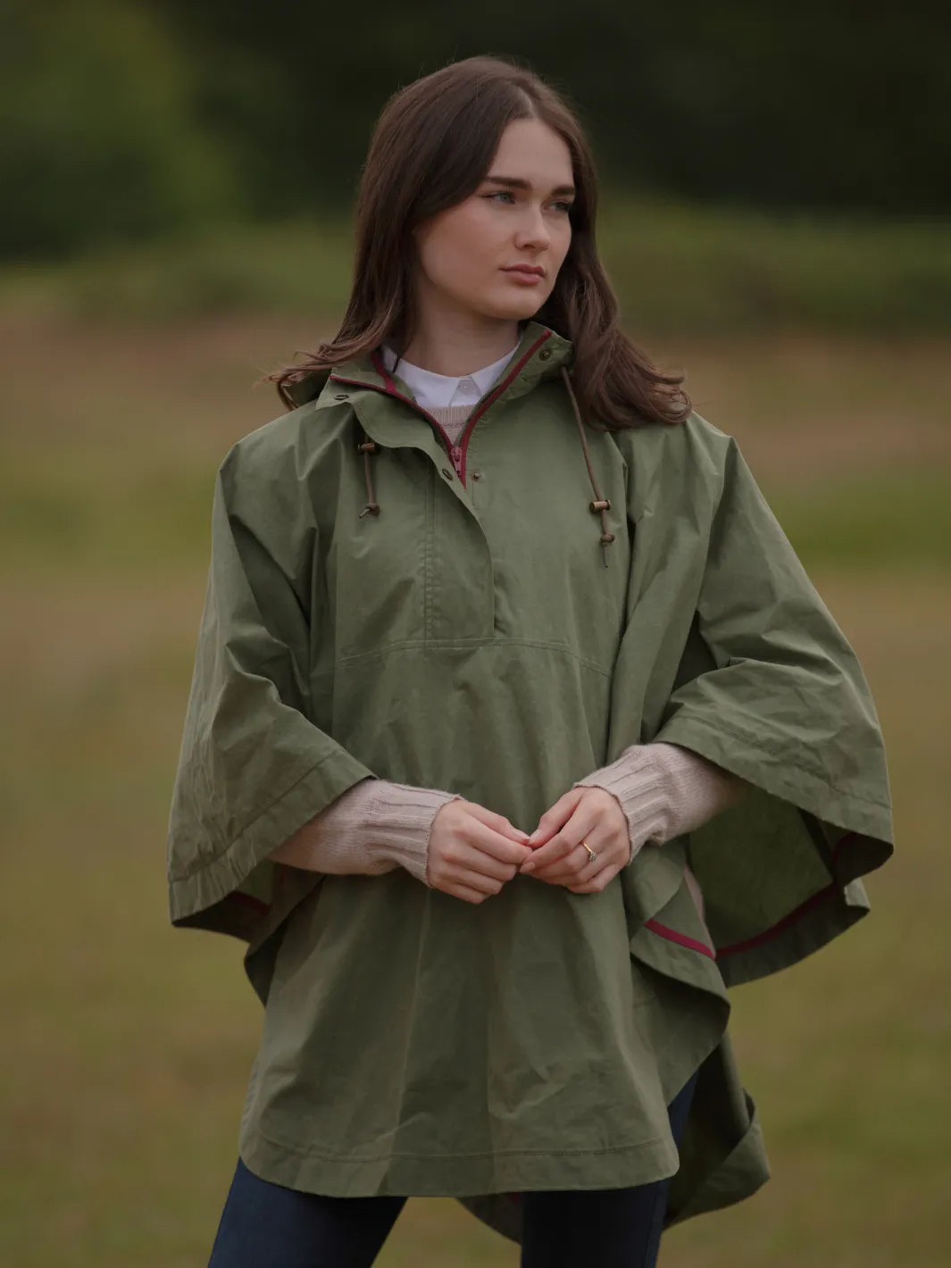 Derby Unisex Dry Wax Cape - Army Green