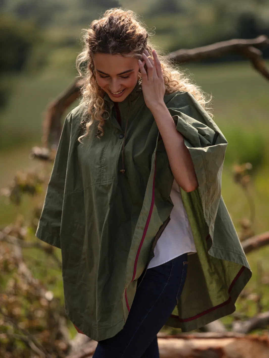 Derby Unisex Dry Wax Cape - Army Green