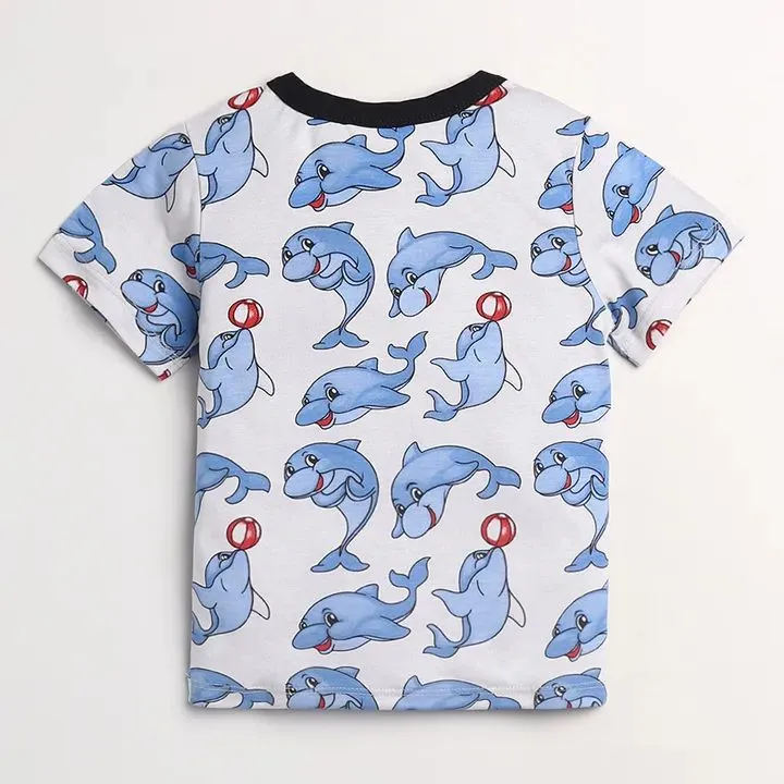 Dolphins Printed Half Sleeves Set