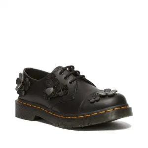 Dr Martens 1461 Flower 3 Eye Oxford Shoe Black Smooth Leather