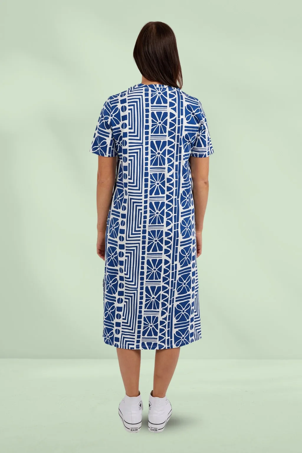 Elm Casablanca Tee Dress China Blue Print