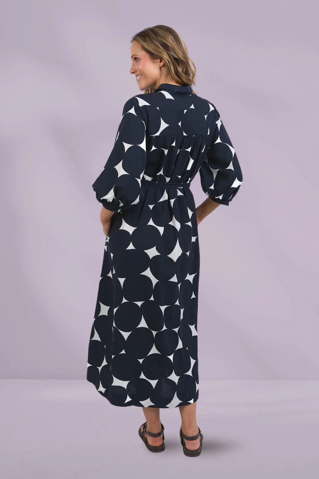 Elm Demi Spot Dress Navy