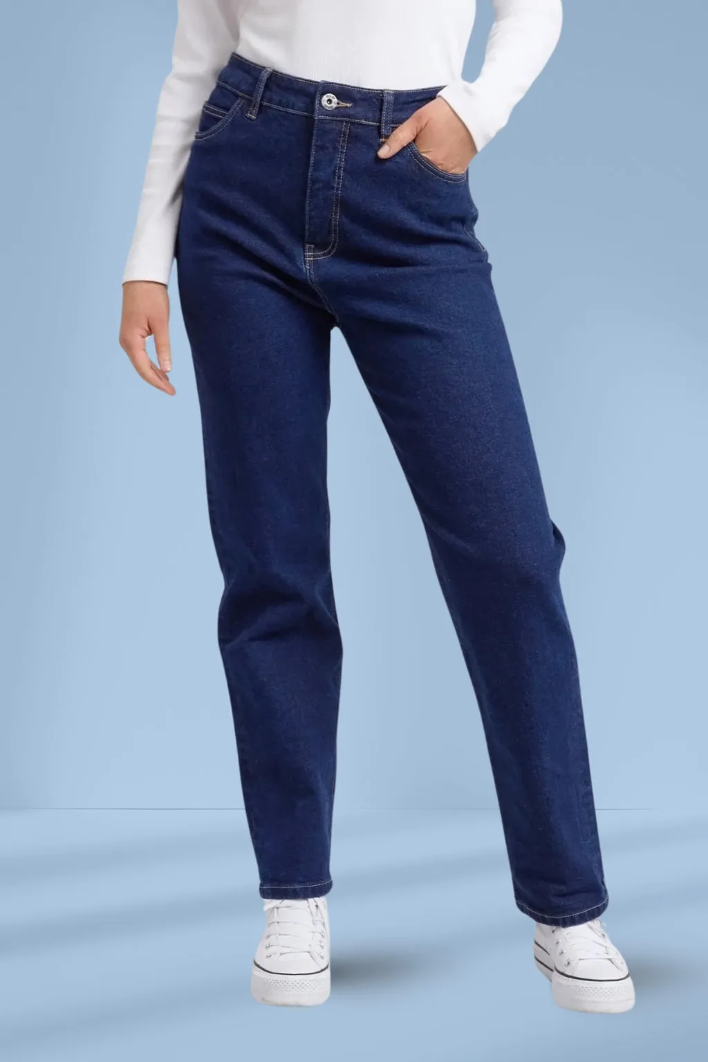 Elm Kate Straight Leg Jeans Dark Blue Wash