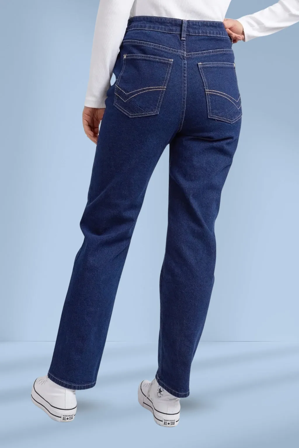 Elm Kate Straight Leg Jeans Dark Blue Wash