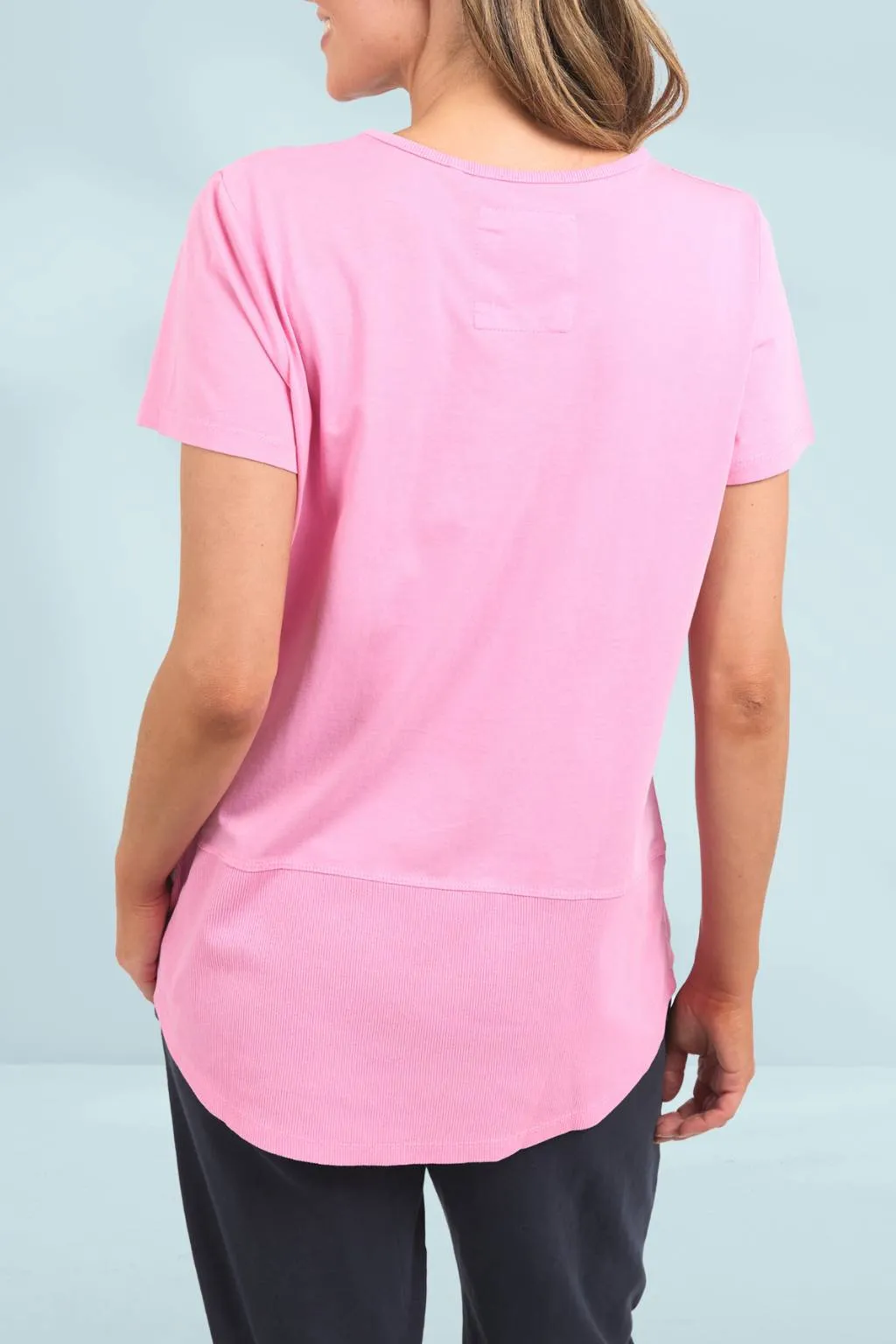 Elm Rib Short Sleeve Tee Strawberry Pink