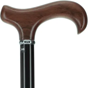 Exotic Wood Ovangkol Derby Cane: Sleek Black Beechwood Shaft