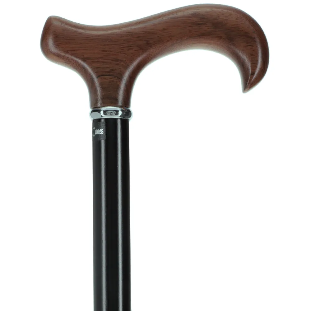 Exotic Wood Ovangkol Derby Cane: Sleek Black Beechwood Shaft