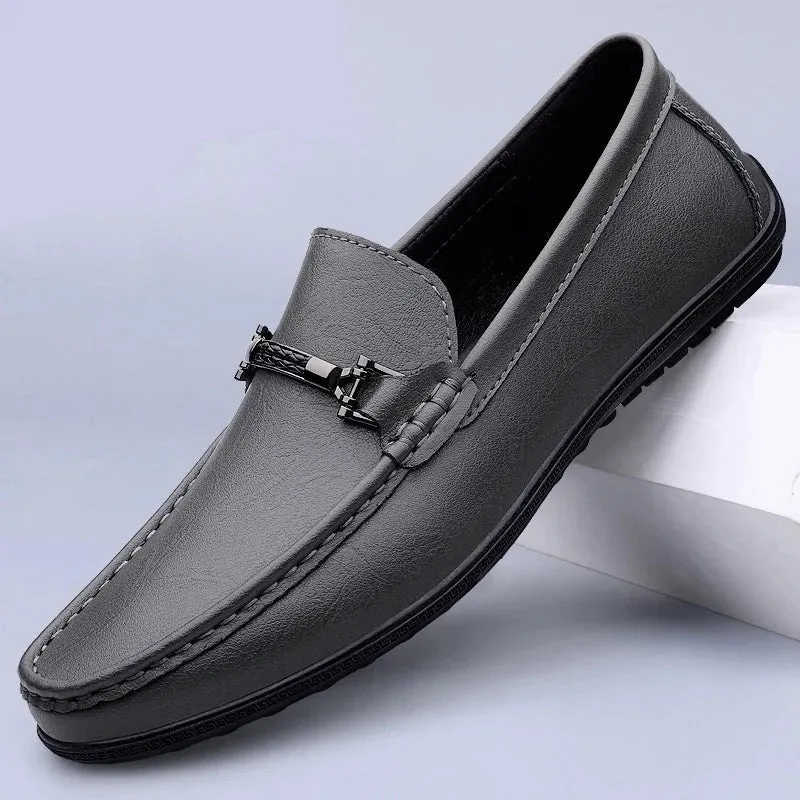 Fashion Leather Men Casual Shoes Luxury Comfortable Slip on Formal Loafers Men Moccasins Italian Soft Male Driving Shoes