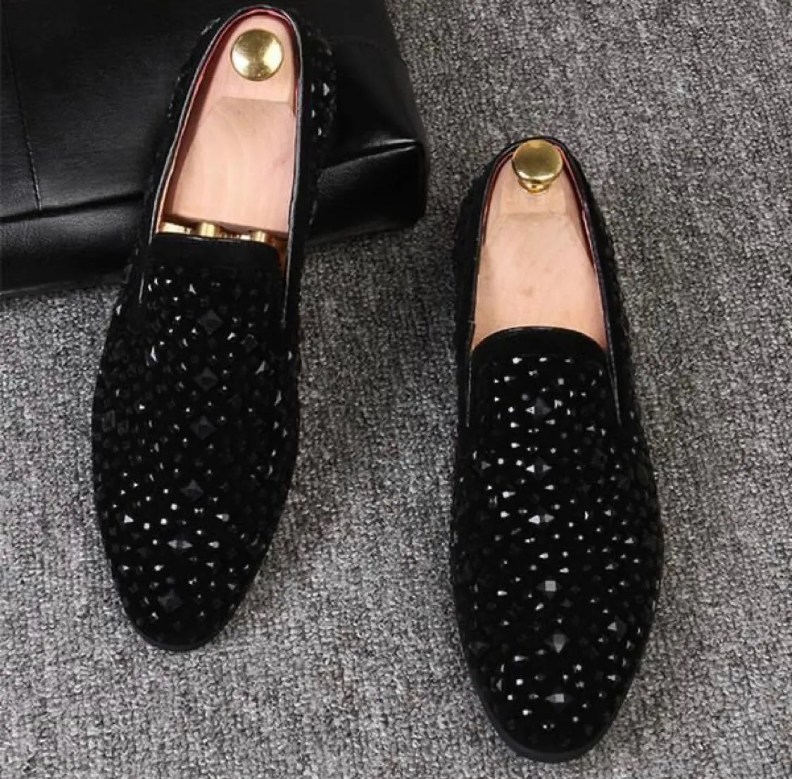 Fashionable Black Rhinestone Casual,Wedding,Party Wear Moccasins Loafer Shoes-JonasParamount