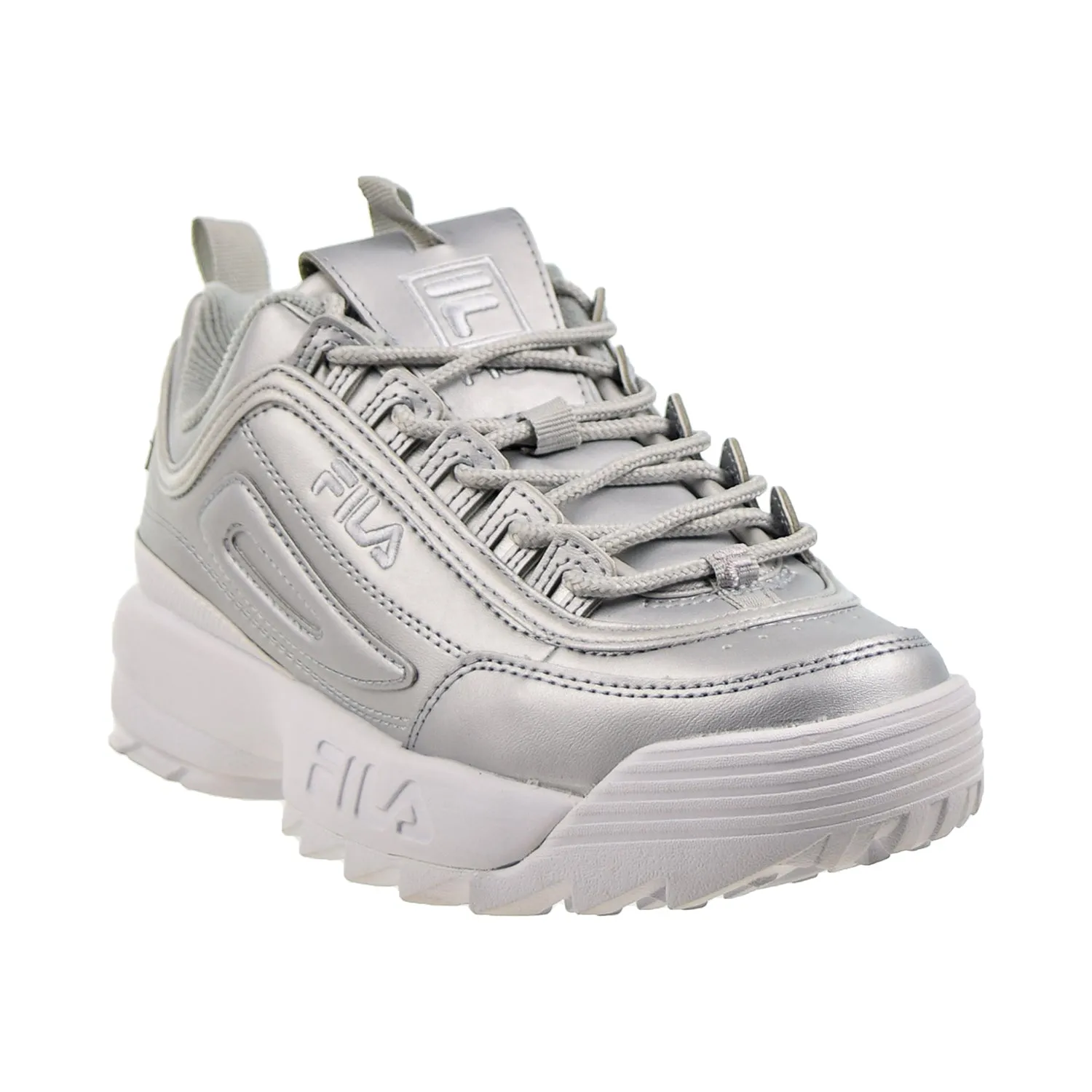 Fila Disruptor II Premium Women's Shoes Metallic Silver-White