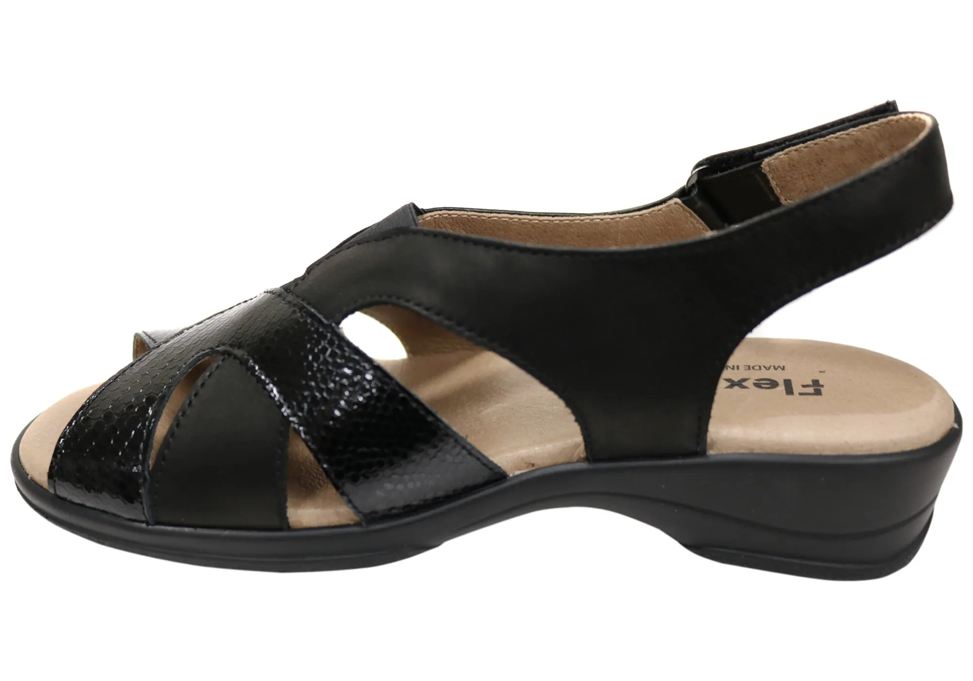 Flex & Go Hilda Womens Comfortable Leather Sandals Made In Portugal