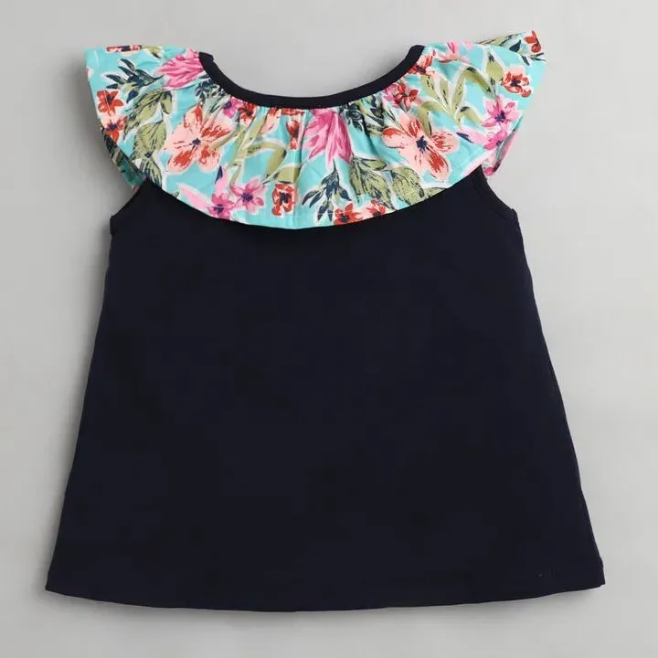 Floral Neck Frill Plain Set