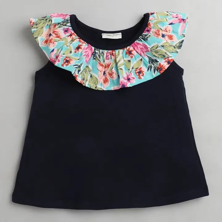 Floral Neck Frill Plain Set