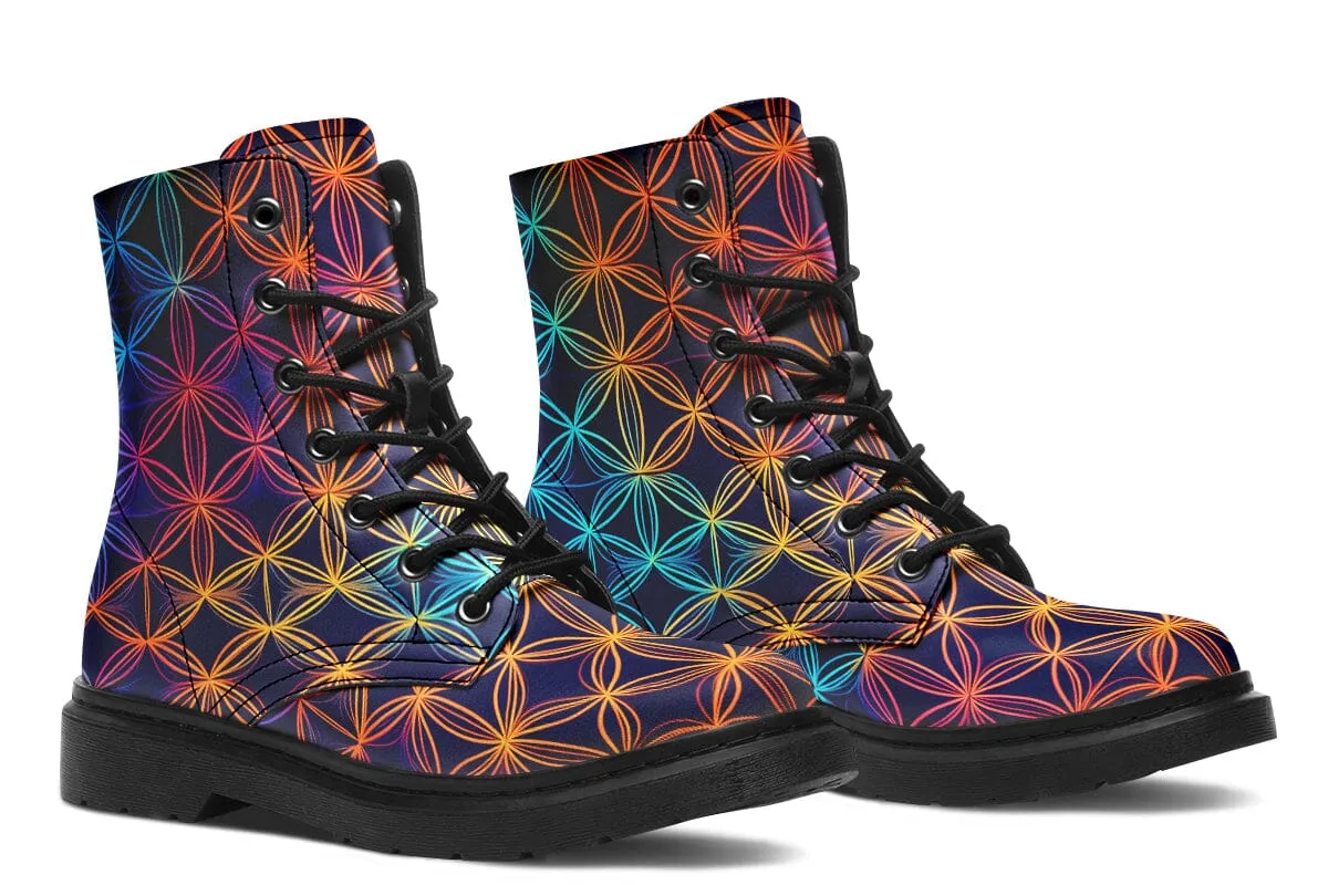 Flower Of Life Combat Boots