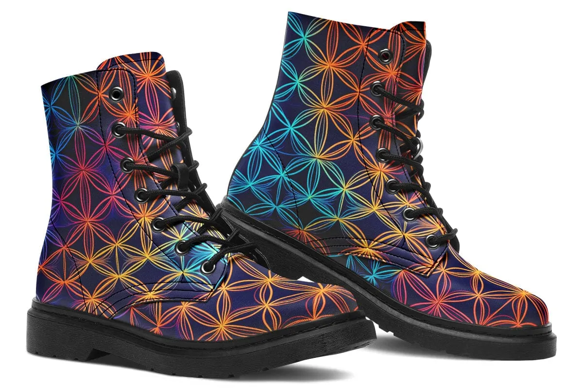 Flower Of Life Combat Boots