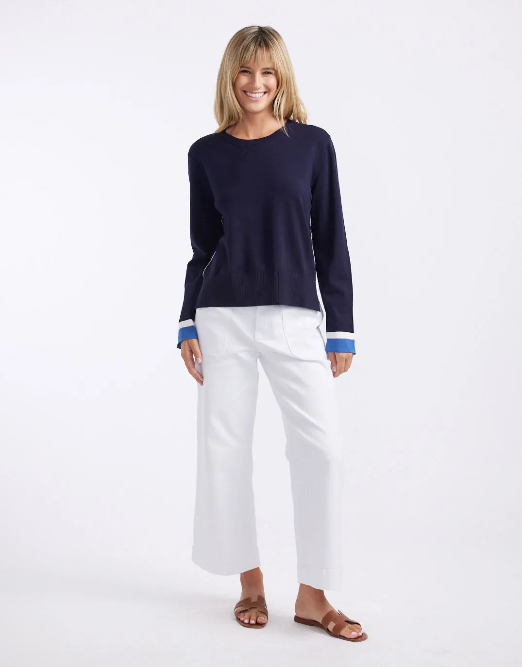 Giselle Lightweight Knit Top - Navy