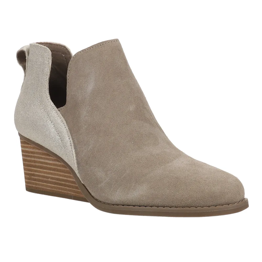 Gwen Metallic Round Toe Wedge Bootie