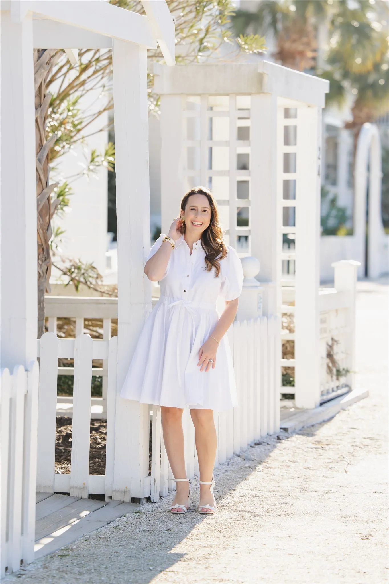 Kara Dress in White Oxford