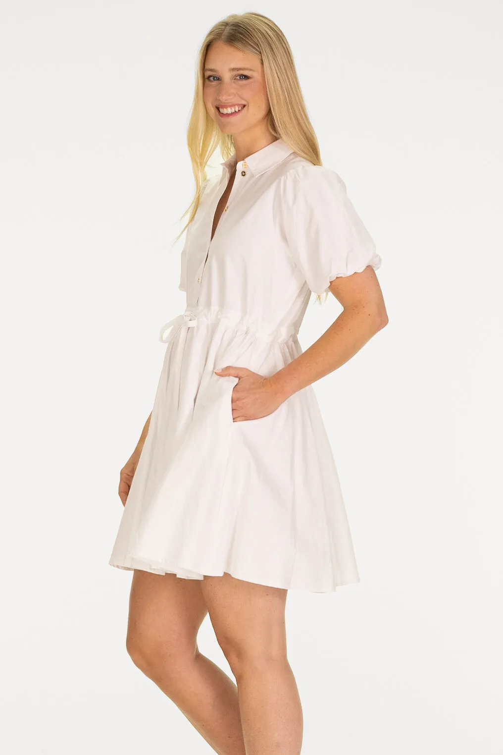 Kara Dress in White Oxford