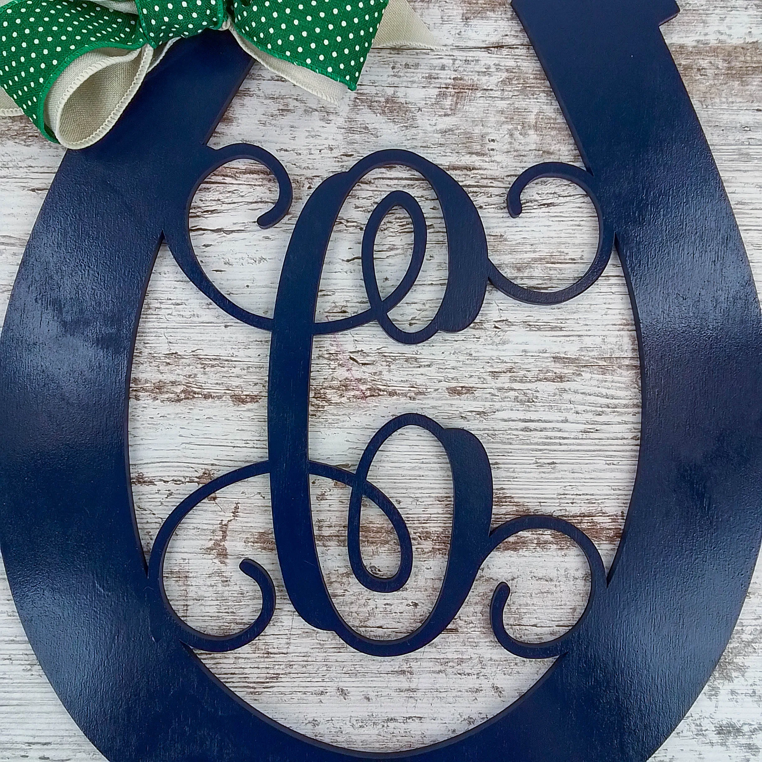 Kentucky Derby Door Hanger, Personalized Horseshoe Monogram