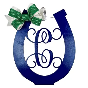 Kentucky Derby Door Hanger, Personalized Horseshoe Monogram