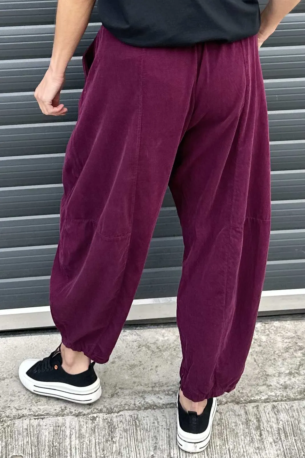 Kimberly Needlecord Trousers Burgundy