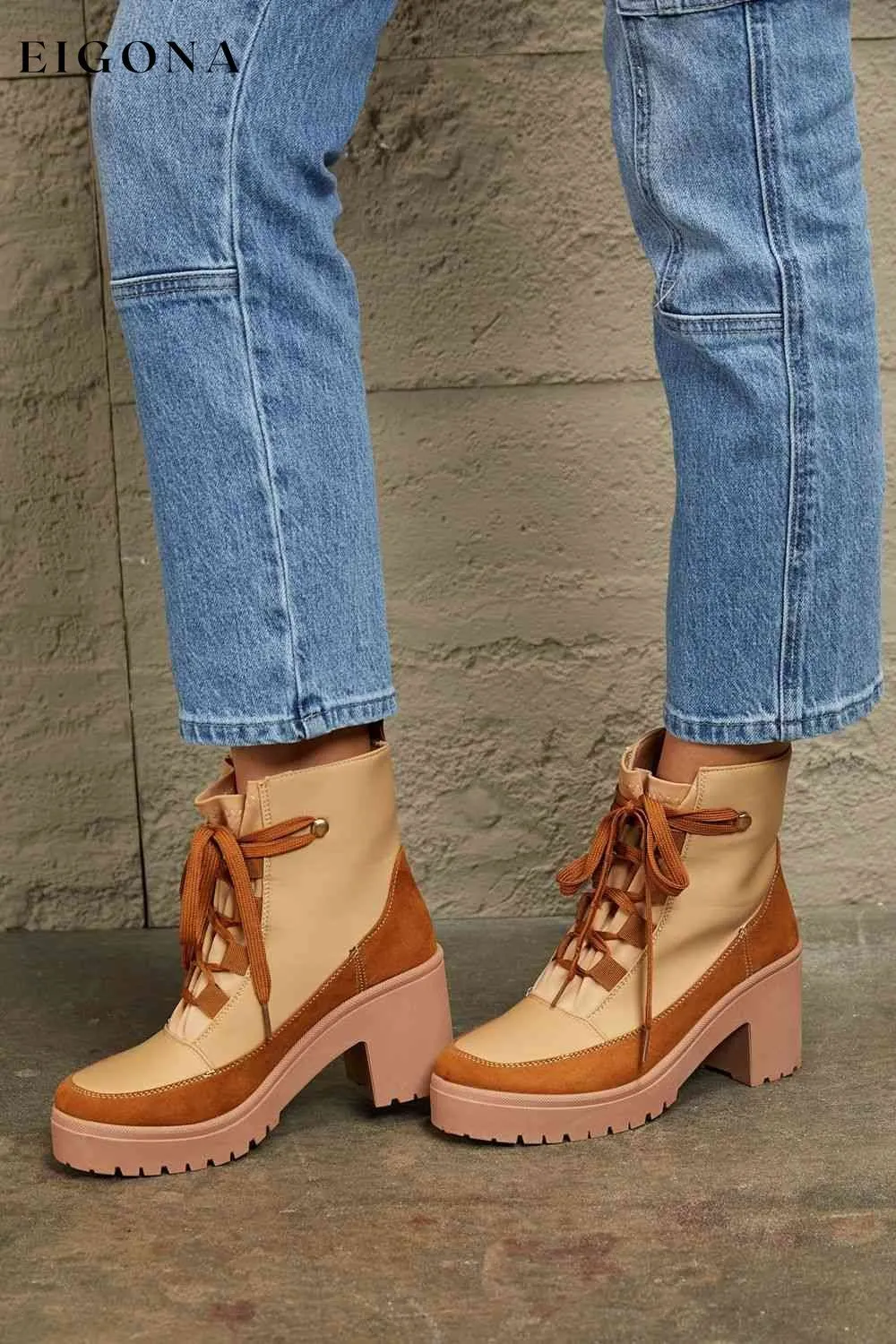 Lace Up Lug Booties