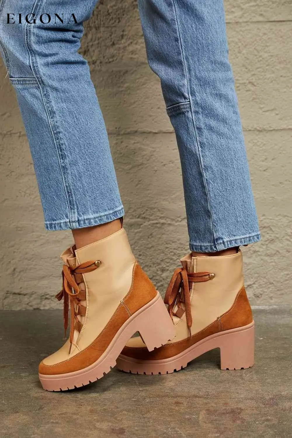 Lace Up Lug Booties