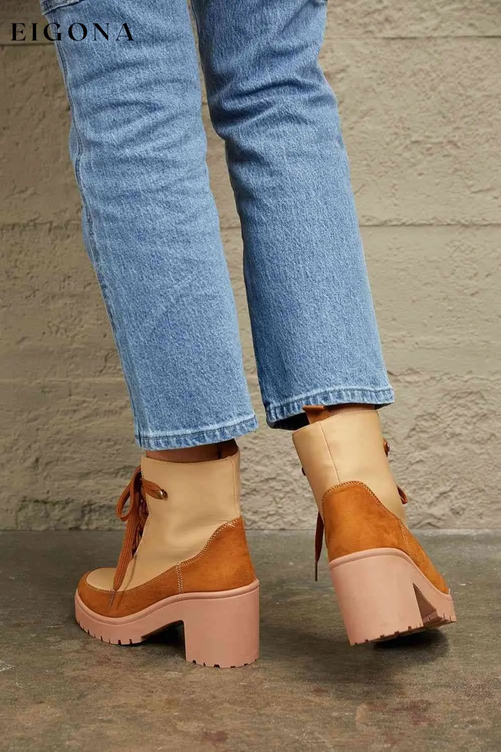 Lace Up Lug Booties