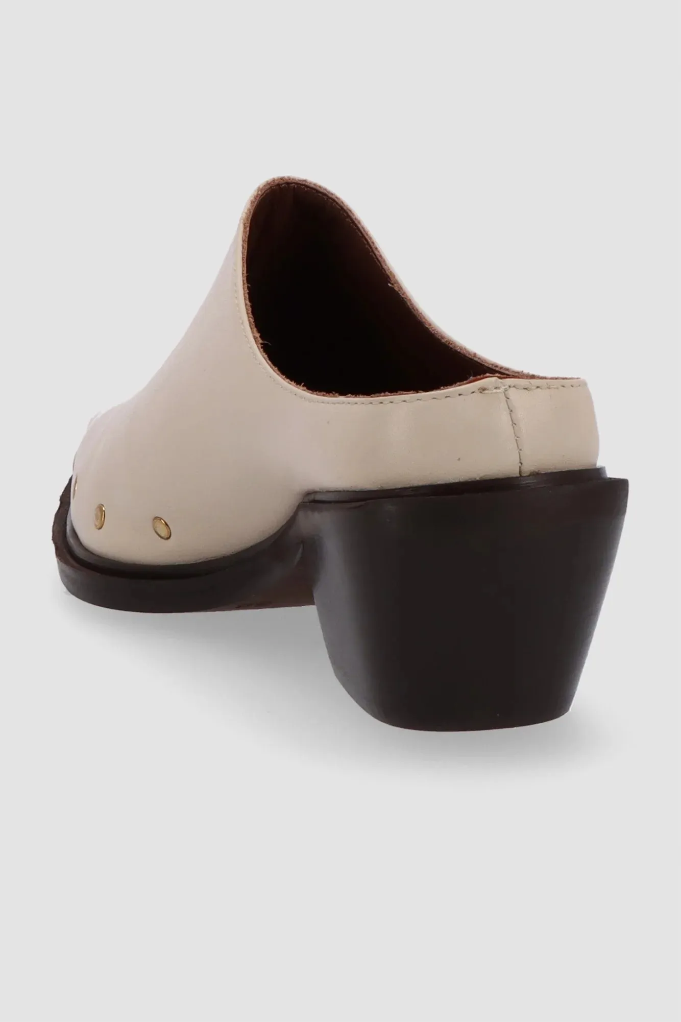 Lorenzo Cream Leather Mules