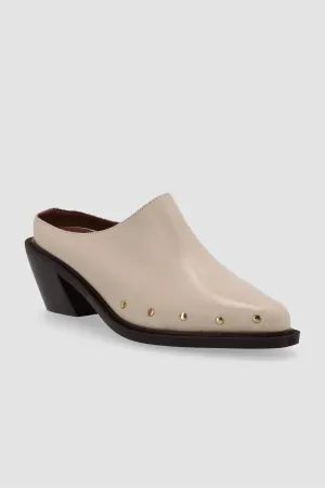 Lorenzo Cream Leather Mules